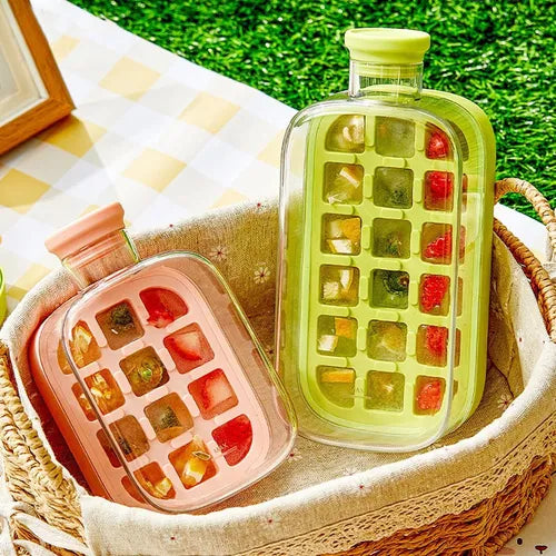 Garrafa de Água Cubo de Gelo 2 em 1 - Sem Contato